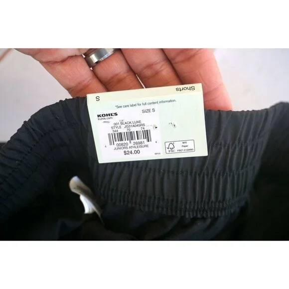 SO Juniors Athleisure Black Luxe Lined Shorts - Size S, NWT - Picture 5 of 6